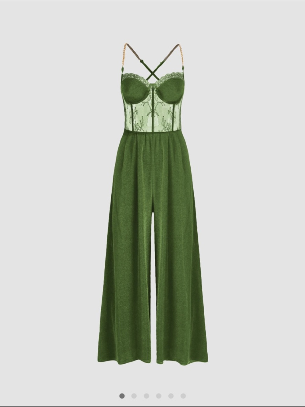 CIDER NWOT SOLID LACE CORSET CHAIN CROSS WIDE LEG JUMPSUIT SIZE4
